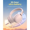 Casque bleutooth sans fil enfant, casque audio enfant avec jack, casque bleutooth 5.4 pliable, volume limité 85/94db, 50 heures 