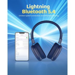 Casque bleutooth sans fil enfant, casque audio enfant avec jack, casque bleutooth 5.4 pliable, volume limité 85/94db, 50 heures 