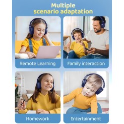 Casque bleutooth sans fil enfant, casque audio enfant avec jack, casque bleutooth 5.4 pliable, volume limité 85/94db, 50 heures 