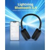 Casque bleutooth sans fil enfant, casque audio enfant avec jack, casque bleutooth 5.4 pliable, volume limité 85/94db, 50 heures 