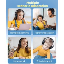 Casque bleutooth sans fil enfant, casque audio enfant avec jack, casque bleutooth 5.4 pliable, volume limité 85/94db, 50 heures 