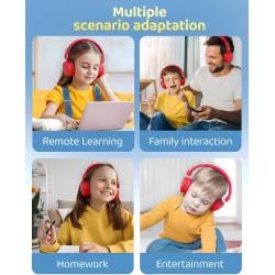 Casque bleutooth sans fil enfant, casque audio enfant avec jack, casque bleutooth 5.4 pliable, volume limité 85/94db, 50 heures 