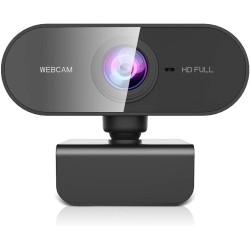 Webcam 1080P,Full HD Camera PC Grand Angle 90 °avec Microphone Antibruit,Caméra USB Plug Play pour Ordinateur Bureau Portable Ma
