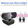 Webcam 1080P,Full HD Camera PC Grand Angle 90 °avec Microphone Antibruit,Caméra USB Plug Play pour Ordinateur Bureau Portable Ma