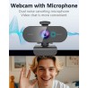2K Webcam,Full HD Camera PC Grand Angle 90 °avec Microphone Antibruit,Caméra USB Plug Play pour Ordinateur Bureau Portable Mac,W