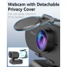 2K Webcam,Full HD Camera PC Grand Angle 90 °avec Microphone Antibruit,Caméra USB Plug Play pour Ordinateur Bureau Portable Mac,W