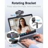 2K Webcam,Full HD Camera PC Grand Angle 90 °avec Microphone Antibruit,Caméra USB Plug Play pour Ordinateur Bureau Portable Mac,W