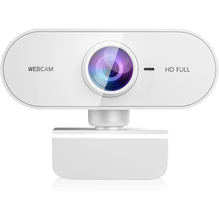 Webcam 1080P,Full HD Camera PC Grand Angle 90 °avec Microphone Antibruit,Caméra USB Plug Play pour Ordinateur Bureau Portable Ma