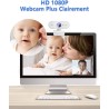 Webcam 1080P,Full HD Camera PC Grand Angle 90 °avec Microphone Antibruit,Caméra USB Plug Play pour Ordinateur Bureau Portable Ma