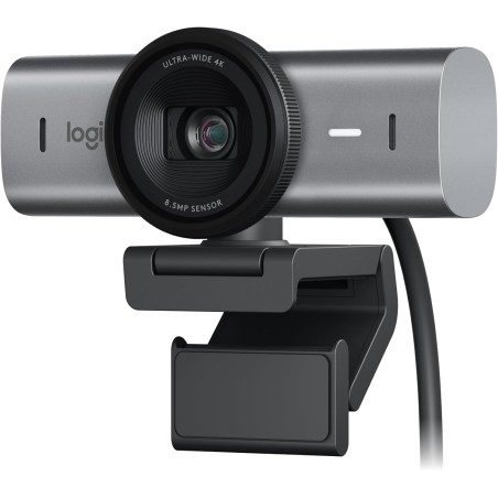 Logitech MX Brio Webcam de Collaboration et Streaming 4K Ultra HD, 1080p à 60 IPS, 2 micros avec réduction de Bruit, Show Mode, 
