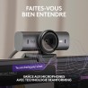 Logitech MX Brio Webcam de Collaboration et Streaming 4K Ultra HD, 1080p à 60 IPS, 2 micros avec réduction de Bruit, Show Mode, 
