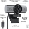 Logitech MX Brio Webcam de Collaboration et Streaming 4K Ultra HD, 1080p à 60 IPS, 2 micros avec réduction de Bruit, Show Mode, 