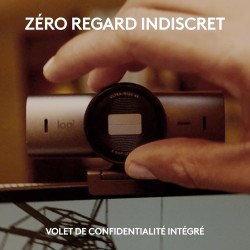 Logitech MX Brio Webcam de Collaboration et Streaming 4K Ultra HD, 1080p à 60 IPS, 2 micros avec réduction de Bruit, Show Mode, 