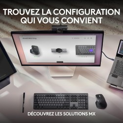 Logitech MX Brio Webcam de Collaboration et Streaming 4K Ultra HD, 1080p à 60 IPS, 2 micros avec réduction de Bruit, Show Mode, 