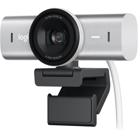 Logitech mx brio webcam de collaboration et streaming 4k ultra hd, 1080p à 60 ips, 2 micros avec réduction de bruit, show mode, 