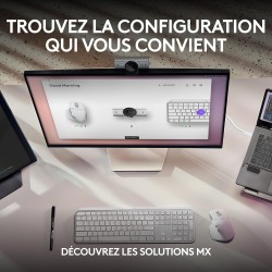 Logitech mx brio webcam de collaboration et streaming 4k ultra hd, 1080p à 60 ips, 2 micros avec réduction de bruit, show mode, 