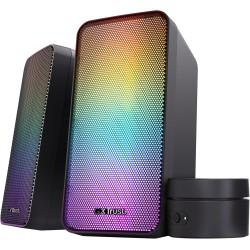 Trust Gaming GXT 611 Wezz Enceinte PC Gamer 2.0, Éclairage LED RGB, 12 W (6 W RMS), Alimentation USB, Connexion 3,5 mm, Contrôle