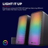 Trust Gaming GXT 611 Wezz Enceinte PC Gamer 2.0, Éclairage LED RGB, 12 W (6 W RMS), Alimentation USB, Connexion 3,5 mm, Contrôle