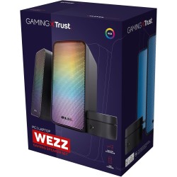Trust Gaming GXT 611 Wezz Enceinte PC Gamer 2.0, Éclairage LED RGB, 12 W (6 W RMS), Alimentation USB, Connexion 3,5 mm, Contrôle