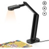 8MP Visualiseur & 4K Webcam, 2448P USB Caméra Documents Format A3 Lumières LED, Fonction d'inversion d'image, Plier, Deux Microp