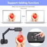 8MP Visualiseur & 4K Webcam, 2448P USB Caméra Documents Format A3 Lumières LED, Fonction d'inversion d'image, Plier, Deux Microp