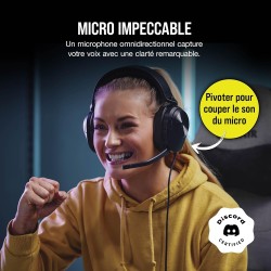 Corsair HS55 Surround Casque de Jeu Filaire Multiplateforme Léger - Son Surround Dolby 7.1 - Compatible iCUE - PC, Mac, PS5, PS4