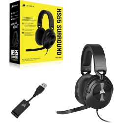 Corsair HS55 Surround Casque de Jeu Filaire Multiplateforme Léger - Son Surround Dolby 7.1 - Compatible iCUE - PC, Mac, PS5, PS4