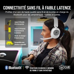 Corsair HS55 Wireless Casque de Jeu Léger - Son Surround Dolby 7.1 - Microphone Omnidirectionnel - Portée Jusqu'à 50 Pieds - Com