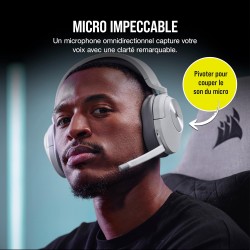 Corsair HS55 Wireless Casque de Jeu Léger - Son Surround Dolby 7.1 - Microphone Omnidirectionnel - Portée Jusqu'à 50 Pieds - Com