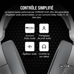 Corsair HS55 Surround Casque de Jeu Filaire Multiplateforme Léger - Son Surround Dolby 7.1 - Compatible iCUE - PC, Mac, PS5, PS4