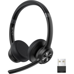 Tecknet casque bleutooth sans fil avec micro, casque sans fil pc, casque ordinateur avec micro rechargeable pour les chauffeurs 