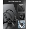 Tecknet casque bleutooth sans fil avec micro, casque sans fil pc, casque ordinateur avec micro rechargeable pour les chauffeurs 