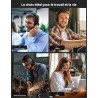 Tecknet casque bleutooth sans fil avec micro, casque sans fil pc, casque ordinateur avec micro rechargeable pour les chauffeurs 