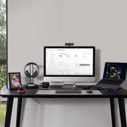 Logitech Brio 500 Webcam Streaming HD avec Expo Auto, Mode ’Show’, Deux Micros à Réduction de Bruit, Clapet Confidentiel, Compat