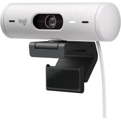 Logitech Brio 500 Webcam Streaming HD avec Expo Auto, Mode ’Show’, Deux Micros à Réduction de Bruit, Clapet Webcam Confidentiel,