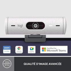Logitech Brio 500 Webcam Streaming HD avec Expo Auto, Mode ’Show’, Deux Micros à Réduction de Bruit, Clapet Webcam Confidentiel,