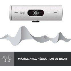 Logitech Brio 500 Webcam Streaming HD avec Expo Auto, Mode ’Show’, Deux Micros à Réduction de Bruit, Clapet Webcam Confidentiel,