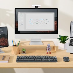 Logitech Brio 500 Webcam Streaming HD avec Expo Auto, Mode ’Show’, Deux Micros à Réduction de Bruit, Clapet Webcam Confidentiel,