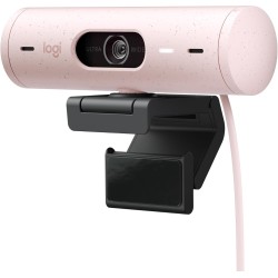 Logitech Brio 500 Webcam Streaming HD avec Expo Auto, Mode ’Show’, Deux Micros à Réduction de Bruit, Clapet Webcam Confidentiel,