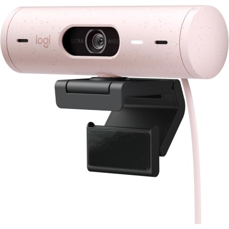 Logitech Brio 500 Webcam Streaming HD avec Expo Auto, Mode ’Show’, Deux Micros à Réduction de Bruit, Clapet Webcam Confidentiel,