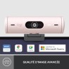 Logitech Brio 500 Webcam Streaming HD avec Expo Auto, Mode ’Show’, Deux Micros à Réduction de Bruit, Clapet Webcam Confidentiel,