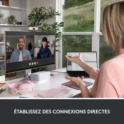 Logitech Brio 500 Webcam Streaming HD avec Expo Auto, Mode ’Show’, Deux Micros à Réduction de Bruit, Clapet Webcam Confidentiel,