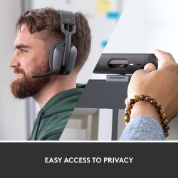 Logitech Brio 500 Full HD Webcam et Zone Vibe 100 Casque sans Fil avec Micro Anti-Parasite, Compatible avec Microsoft Teams, Goo