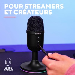 Trust Gaming GXT 236 Yami Micro Gamer à Condensateur, Microphone USB pour Le Streaming, Twitch, Youtube, Podcast, Jeux PS5, PS4,