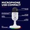 Trust Gaming GXTW 236 Yami Micro Blanc à Condensateur, Microphone USB pour Le Streaming, Twitch, Youtube, Podcast, Jeux PS5, PS4