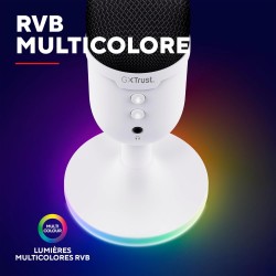 Trust Gaming GXTW 236 Yami Micro Blanc à Condensateur, Microphone USB pour Le Streaming, Twitch, Youtube, Podcast, Jeux PS5, PS4