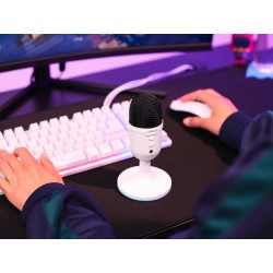 Trust Gaming GXTW 236 Yami Micro Blanc à Condensateur, Microphone USB pour Le Streaming, Twitch, Youtube, Podcast, Jeux PS5, PS4