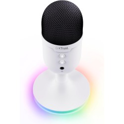 Trust Gaming GXTW 236 Yami Micro Blanc à Condensateur, Microphone USB pour Le Streaming, Twitch, Youtube, Podcast, Jeux PS5, PS4