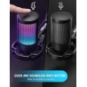 FIFINE USB Micro Gaming, Micro PC pour Podcast Streaming, Condensateur Microphone de Bureau per PS4 PS5 Ordinateur, avec Bouton 