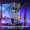 FIFINE USB Micro Gaming avec Bras pour PC PS4 PS5, Condensateur Microphone pour Streaming Podcast Studio, avec Bouton de Silence